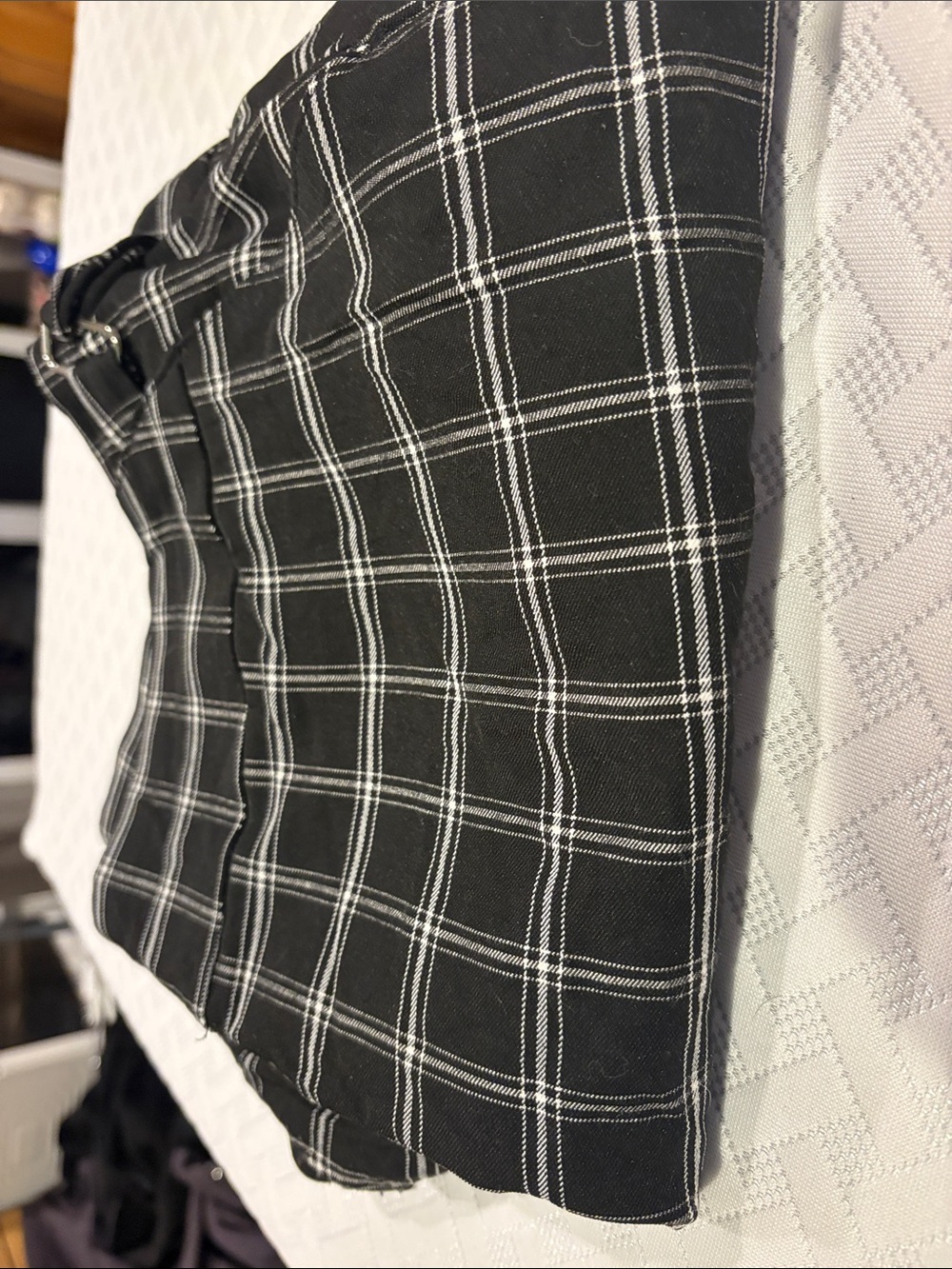 Black Plaid with White Windowpane